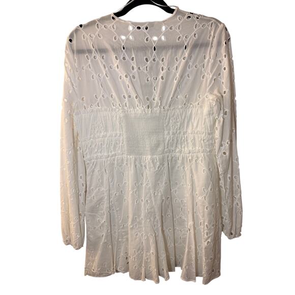 Zara White Floral Embroidered Mini Dress - Brand New - Picture 6 of 8